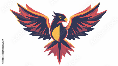 Simple logo of a thunderbird (ai-generated fictional illustration). Thundertide. Illustration