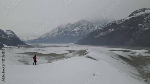 Aerial video of Katpana Cold Desert, Skardu, Gilgit Baltistan, Pakistan photo