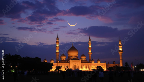 Islamic mosque background for Ramadan social media posts photo