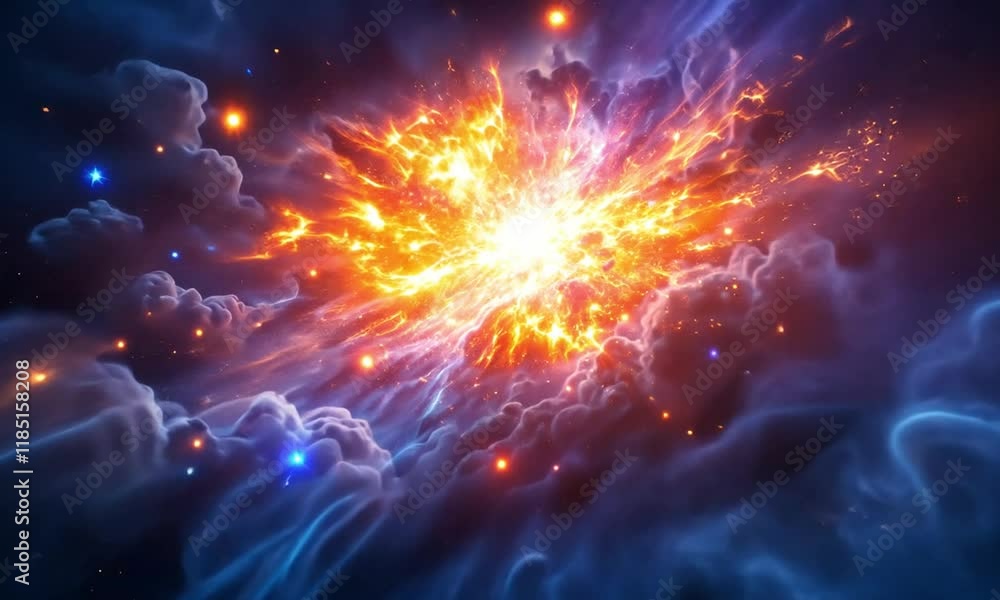 3D Animation of A cosmic explosion in space. Video background 3D Animation of A cosmic explosion in space. Video background