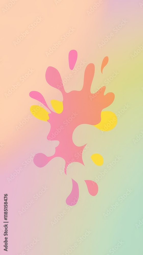 Obraz premium Abstract splash of pastel colors creates a vibrant and cheerful mood, perfect for modern designs or backgrounds.