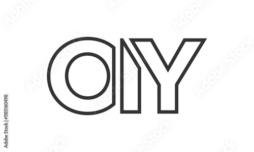 OIY logo design template with strong and modern bold text. Initial based vector logotype featuring simple and minimal typography. Trendy company identity.