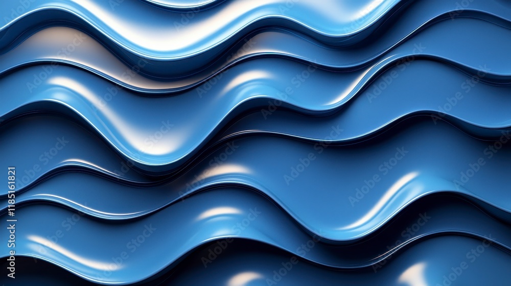 Abstract blue wavy pattern, 3D rendered texture. Abstract blue wavy pattern, 3D rendered texture.