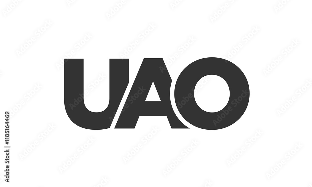 UAO logo design template with strong and modern bold text. Initial based vector logotype featuring simple and minimal typography. Trendy company identity. UAO logo design template with strong and modern bold text. Initial based vector logotype featuring simple and minimal typography. Trendy company identity.