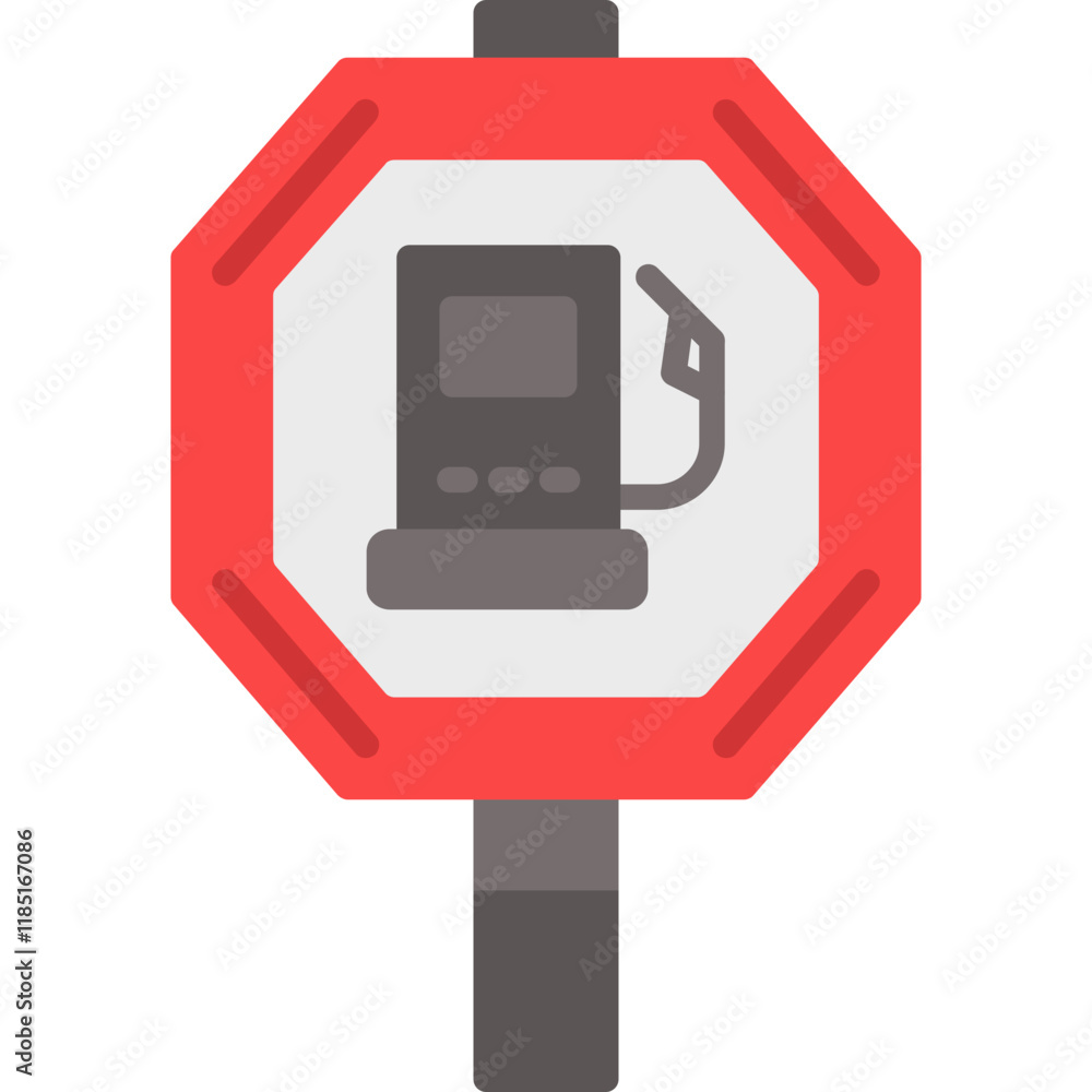 Fototapeta premium Gas Station Ahead Icon
