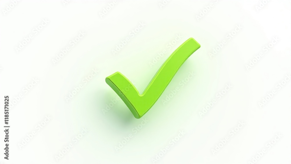 A Three Dimensional Green Check Mark Icon A Three Dimensional Green Check Mark Icon