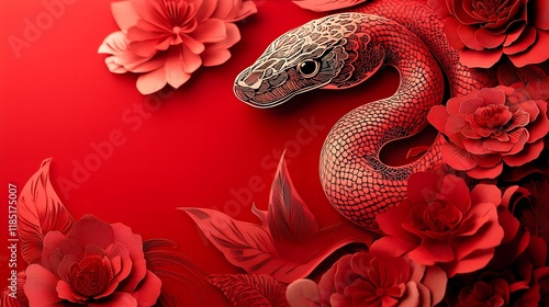 Chinese New Year.lunar new year,year of the snake. symbolizes the Lunar New Year of China