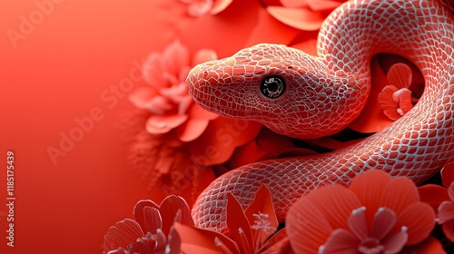 Chinese New Year.lunar new year,year of the snake. symbolizes the Lunar New Year of China
