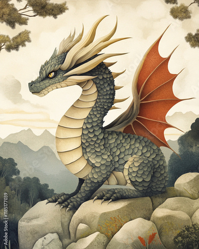 Dragon surrealist illustration photo