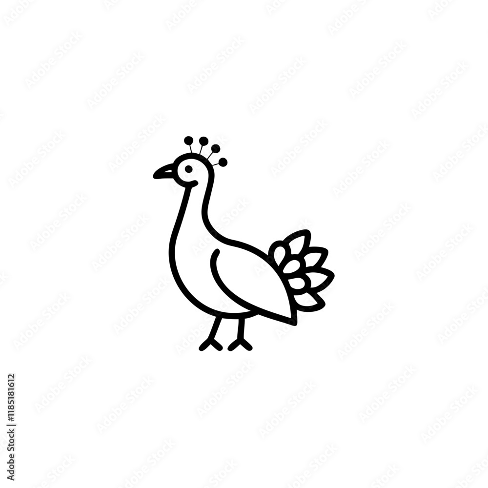 Fototapeta premium Peacock icon on transparent background 