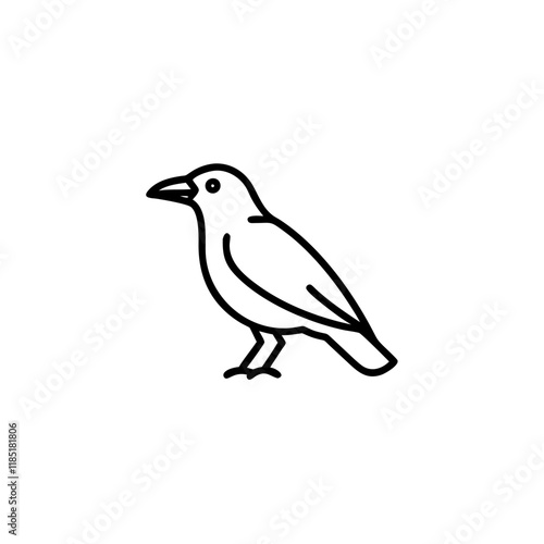 Crow icon on transparent background
