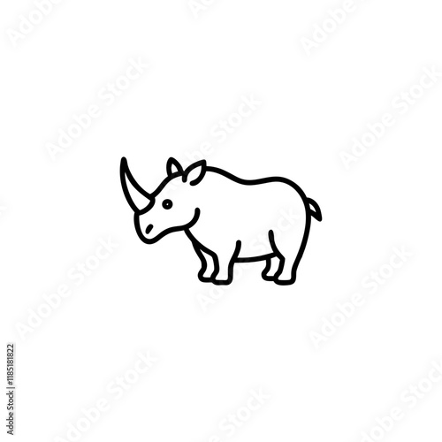 Rhinoceros icon isolated on transparent background
