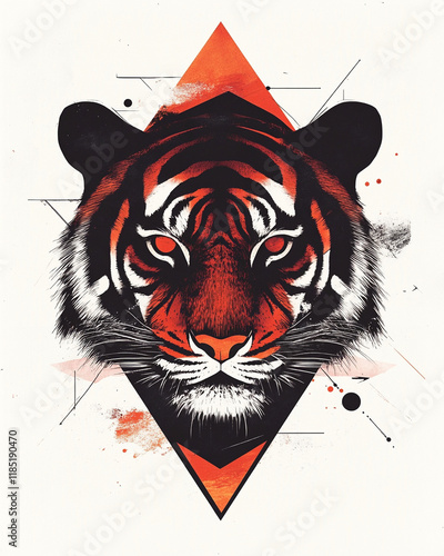 Geometric Tiger surrealist illustration photo