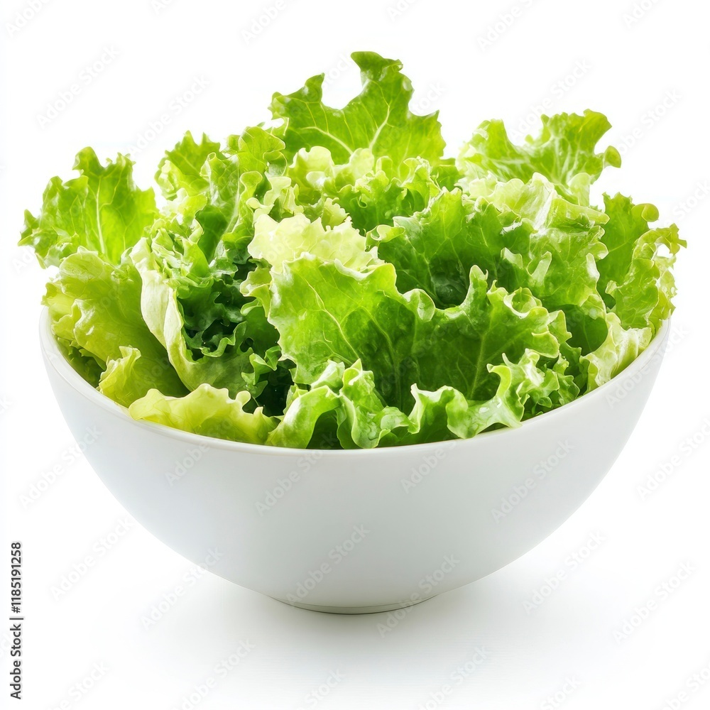 Fresh green lettuce in a white bowl. Fresh green lettuce in a white bowl.