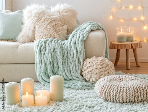 Cozy Living Room Sofa Decor...