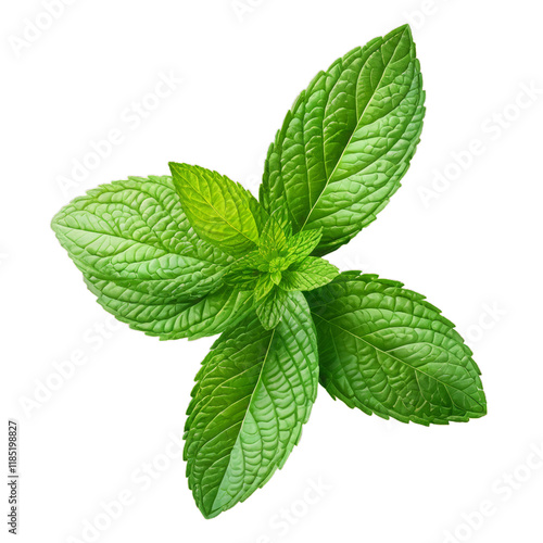 Fresh peppermint leaves, transparent background