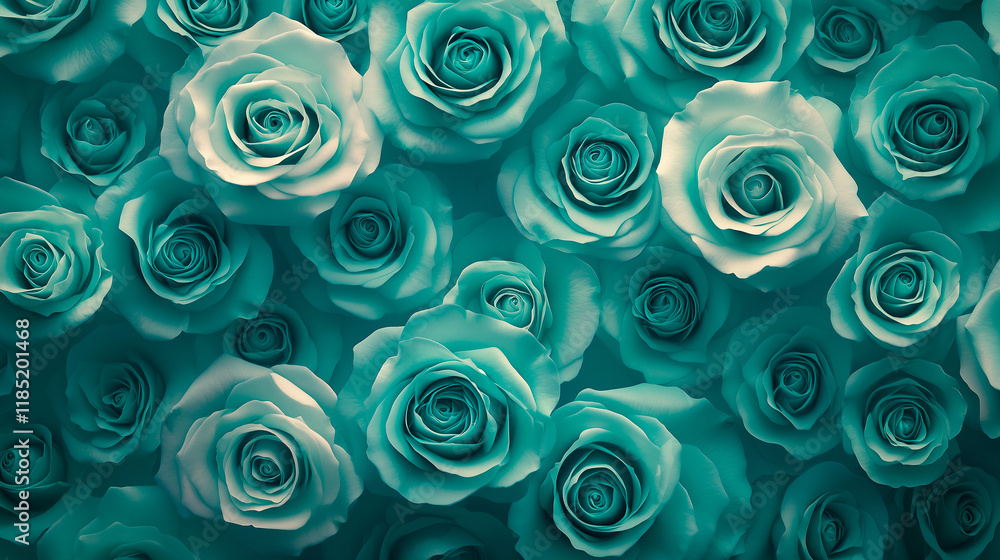 Fototapeta premium Blue and turquoise roses