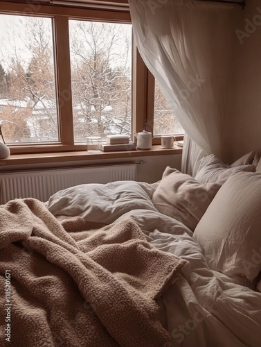 Cozy Bedroom Scene With Win...