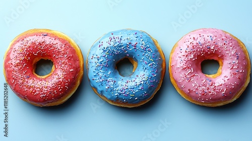 Scrumptious Donnuts: A Symphony of Colors and Flavors. Indulge in these delightful treats, perfect for satisfying your sweet cravings.