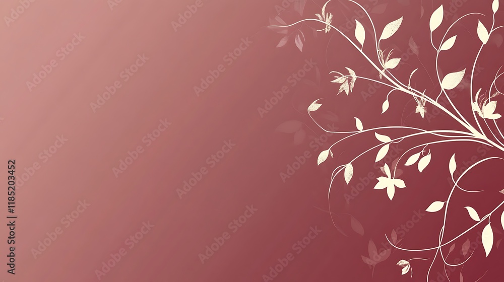 Elegant Floral Design On A Maroon Background Elegant Floral Design On A Maroon Background