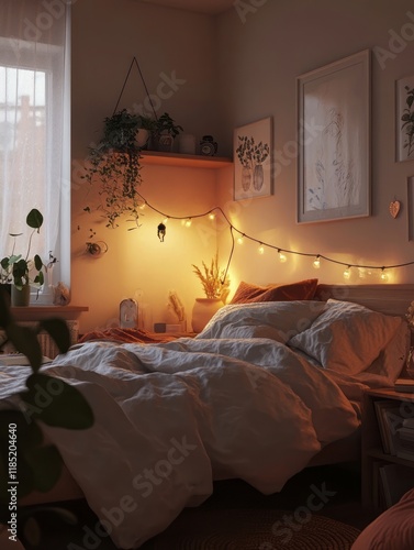 Cozy Bedroom Corner With St...