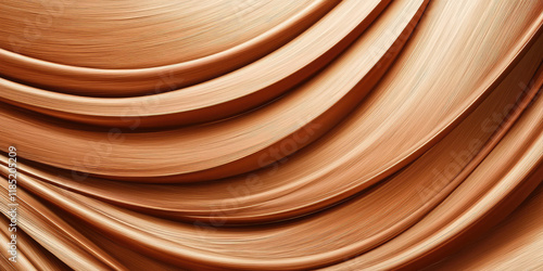 Fototapeta Naklejka Na Ścianę i Meble -  Closeup of twisted wooden pattern 3d texture wallpaper. Creative wooden surface with waves and twists of wood. 