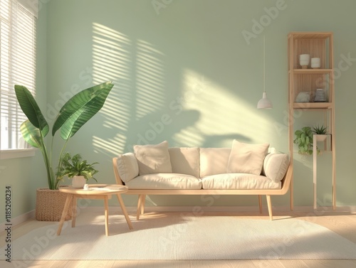 Sunlit Living Room Featurin...