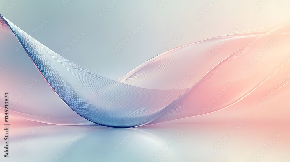 Naklejka premium Abstract Pastel Waves Flowing Gracefully Across Soft Background
