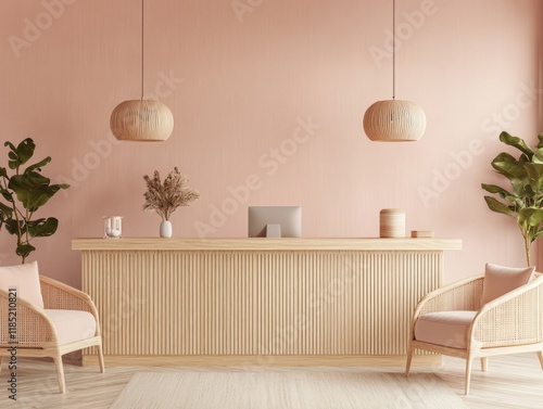 Minimalist Wooden Reception...