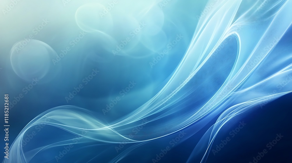 Abstract Blue Swirling Light Wave Design Abstract Blue Swirling Light Wave Design