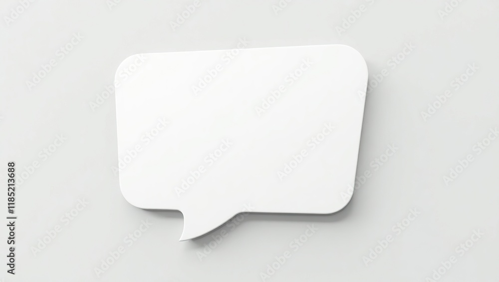 Fototapeta premium A Blank White Speech Bubble on a White Background