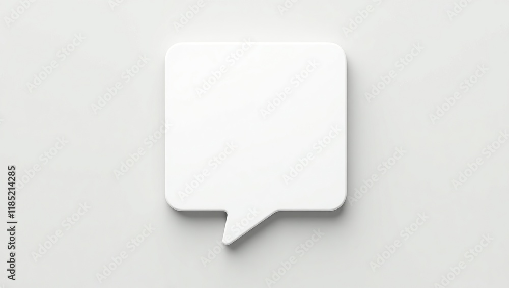 White Square Speech Bubble On White Background White Square Speech Bubble On White Background