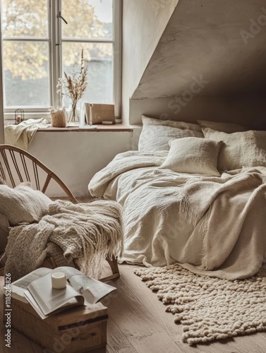 Cozy Attic Bedroom with Neu...