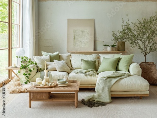 Serene Living Room Decor Wi...