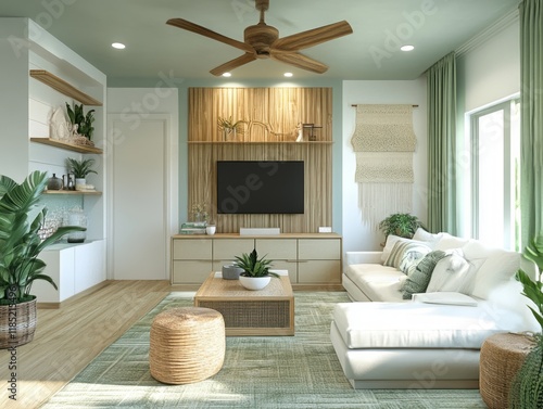 Serene Modern Living Room D...