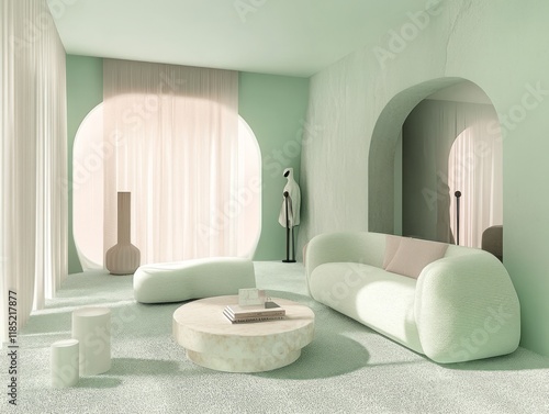 Modern minimalist living ro...