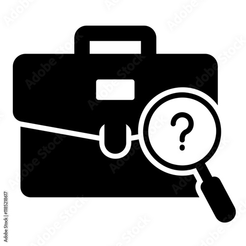 Job search icon with briefcase and magnifying glass