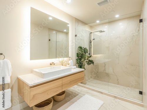 Modern minimalist bathroom ...