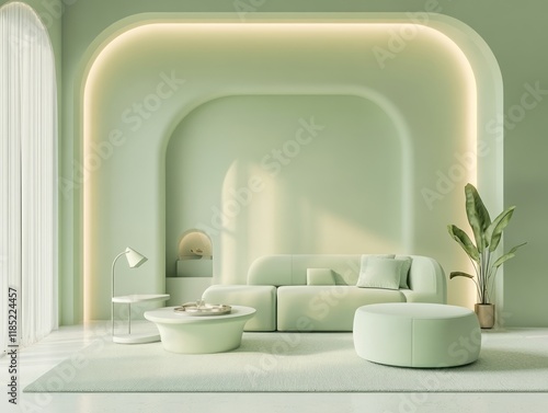 Modern Pastel Green Living ...