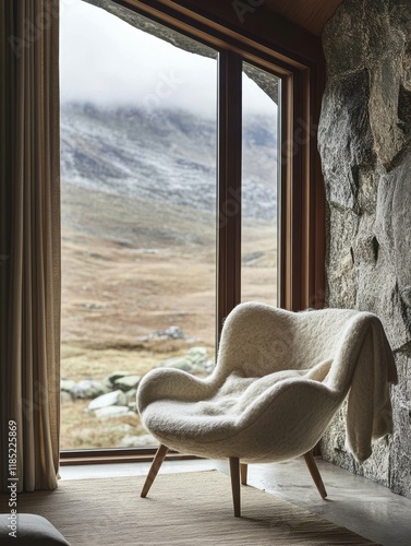 Cozy Sheepskin Chair Near L...