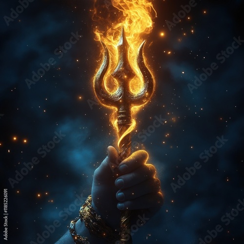 Shivaratri Celebration Lord Shiva Trident Divine Hand Festival Spiritual India photo