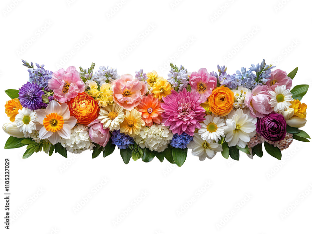Obraz premium A vibrant and cheerful flower arrangement, isolated on a transparent background