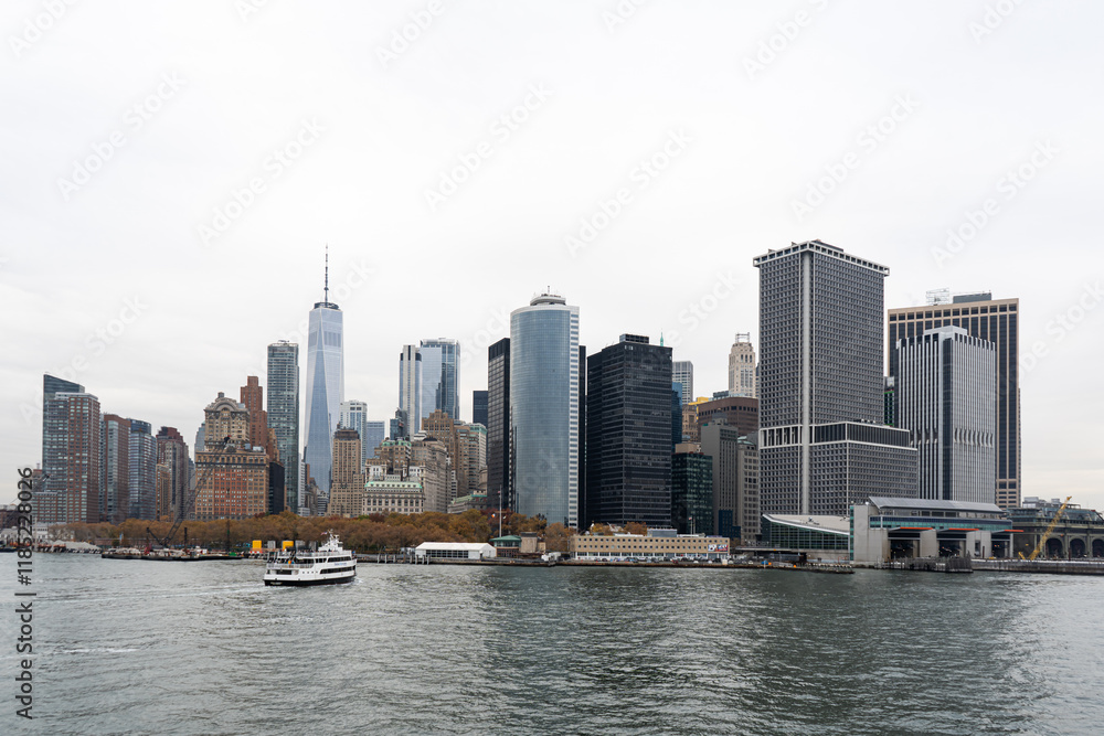Obraz premium Ciudad de New York, rascacielos y edificaciones 