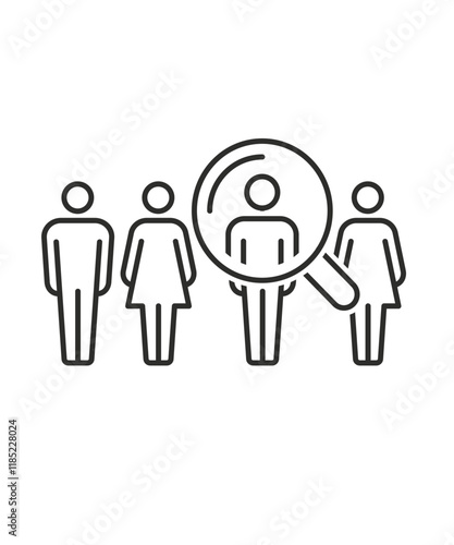 Hiring line style icon stock illustration