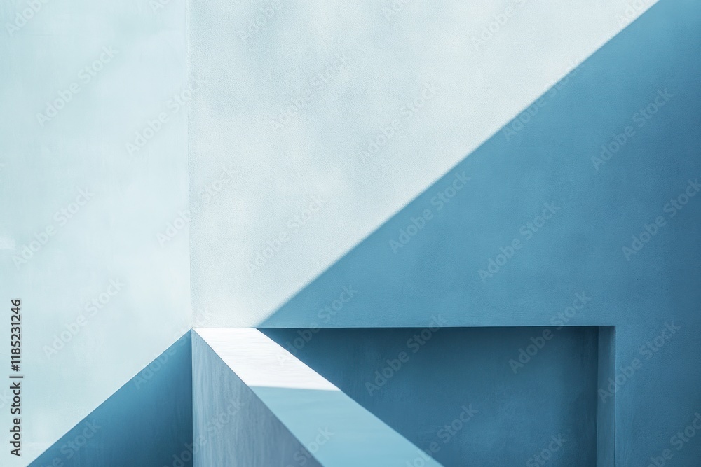 Fototapeta premium Abstract architectural interior with geometric shapes and light shadows.