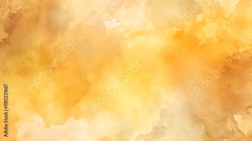 Abstract Watercolor in Gold, Yellow, and Beige Tones photo