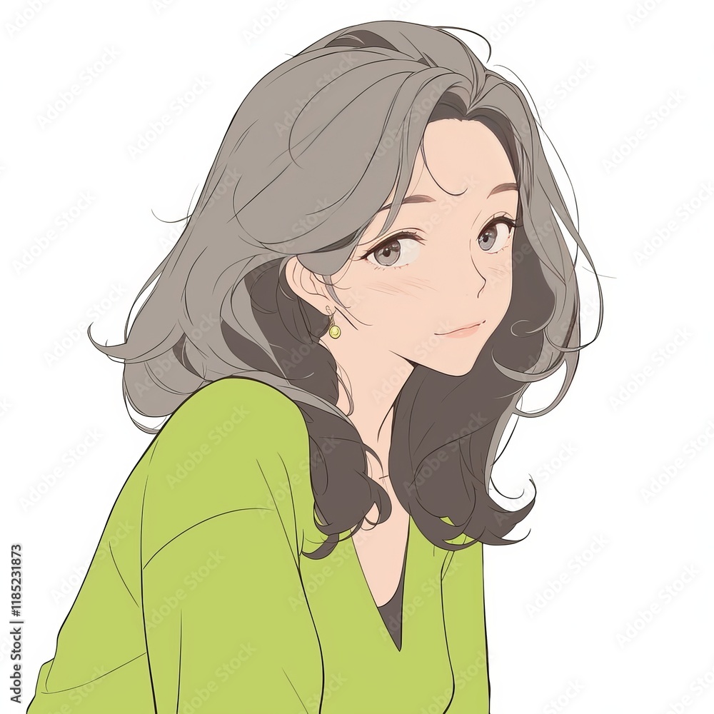 Side View Illustration of a Beautiful Short-Haired Woman Generative AI Side View Illustration of a Beautiful Short-Haired Woman Generative AI
