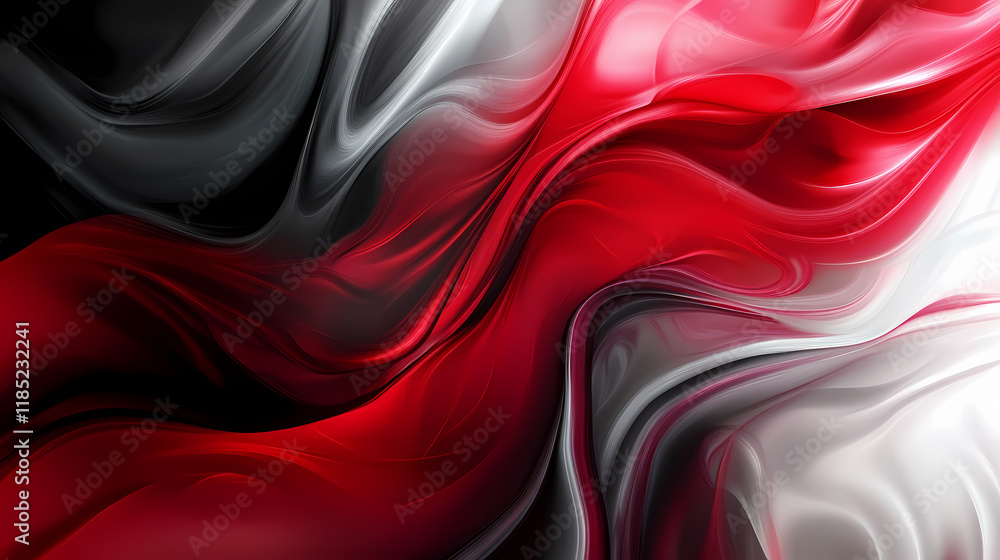 Abstract fluid art background of red and black colors. liquid paint imitation illustration. Flameleaf. Illustration
