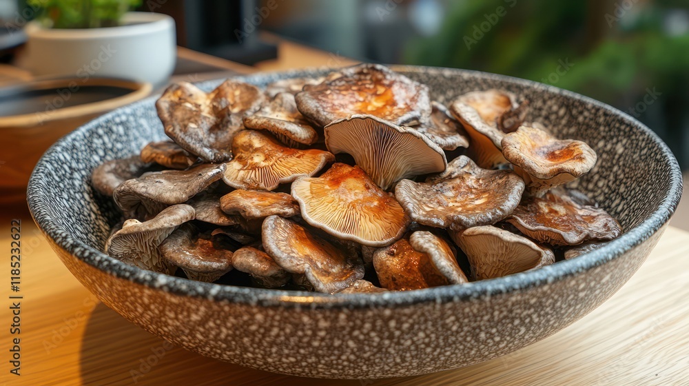 Fototapeta premium A Bowl of Delicious Roasted Mushrooms
