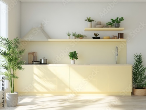 Modern Minimalist Kitchen Design With Plants